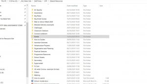 Screenshot of folders in shared resources folder